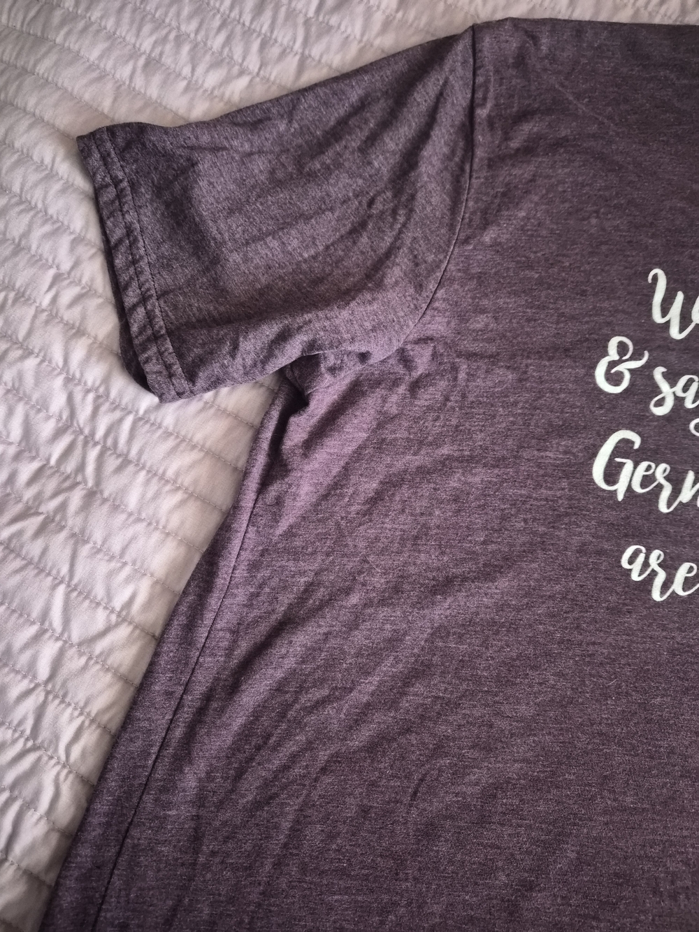 Women's Long Sleeve Tee - Heather Plum with Script